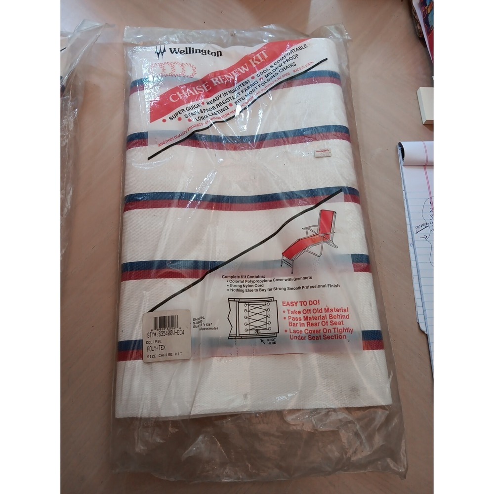 1 Pack Wellington Chaise Renew Kit Replacement Cover S35400W-EC4 Red White Blue